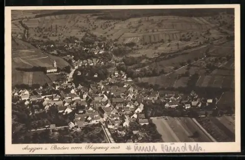 AK Auggen i. Baden, Teilansicht, Fliegeraufnahme