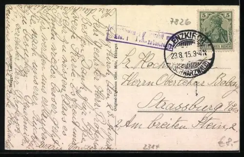 AK Lenzkirch, Gesamtansicht, das Rathaus