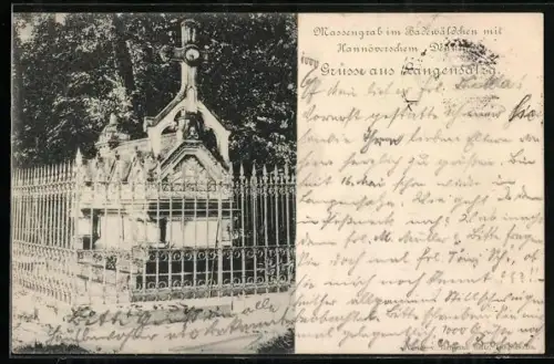 AK Langensalza, Massengrab im Badewäldchen mit Hannöverschem Denkmal