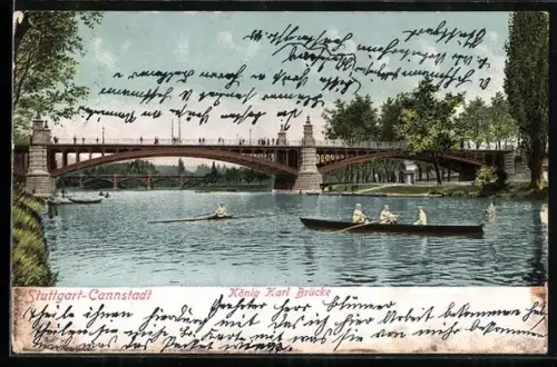 AK Stuttgart-Cannstadt, König Karl-Brücke