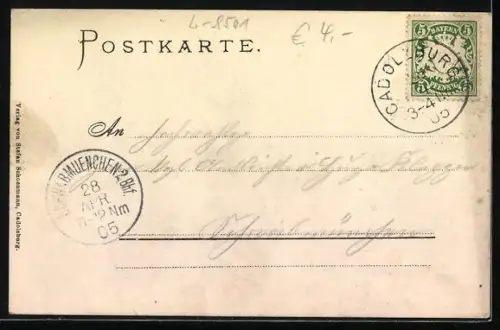 AK Cadolzburg in der Blühe, Blick zur Burg