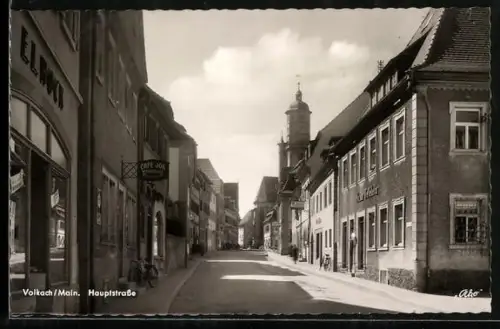 AK Volkach /Main, Hauptstrasse mit Geschäften