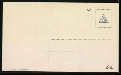 AK Helgoland, Inselansicht von Norden