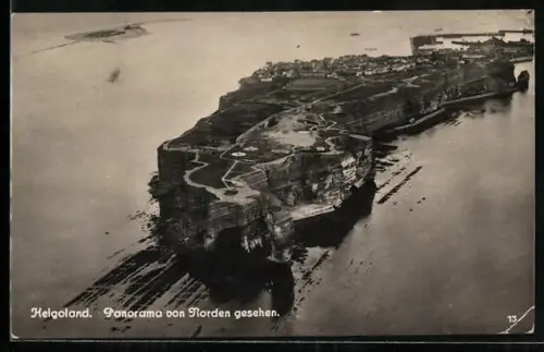 AK Helgoland, Panorama der Insel vom Norden gesehen