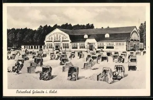 AK Grömitz i. Holst., Ostseebad, Gasthaus Kurpalast Strandhalle