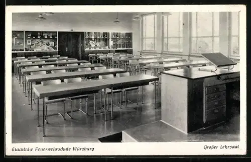 AK Würzburg, Staatliche Feuerwehrschule, grosser Lehrsaal