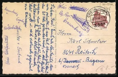 AK Cremlingen, Hauptstrasse, Kirche, Ehrenmal, Siedlung