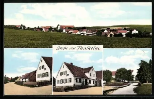 AK Thalheim b. Nördlingen, Ortsansicht, Lebensmittelgeschäft Fritz Madl