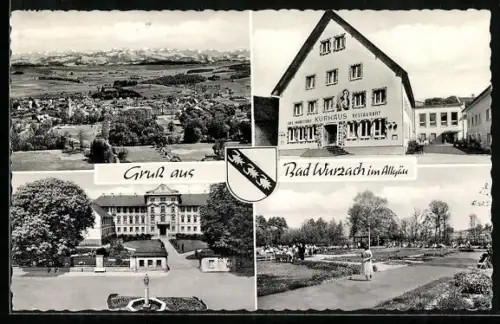 AK Bad Wurzach im Allgäu, Kurhaus Restaurant, Schloss, Kurpark