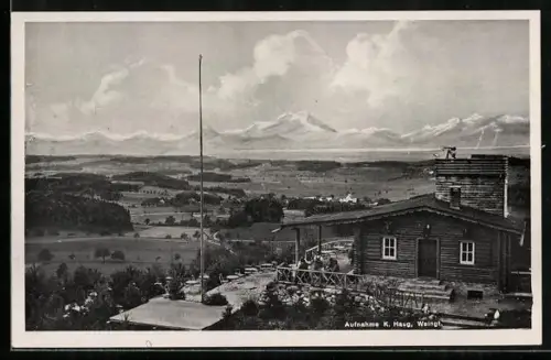AK Ravensburg / Württ., Aussichtshütte Alpenblick