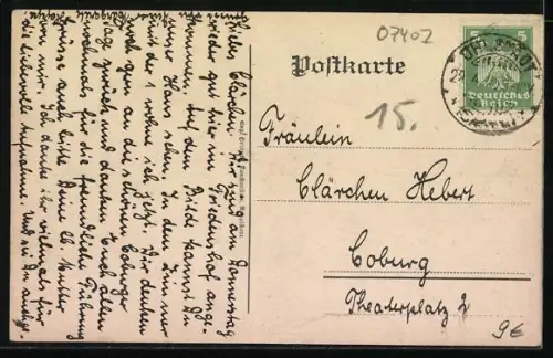 AK Uhlstädt /Saalbahn, Ortsansicht mit Villa