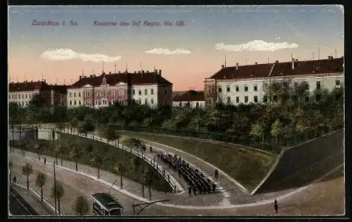 AK Zwickau i. Sa., Kaserne des Infanterie-Regiments Nr. 133