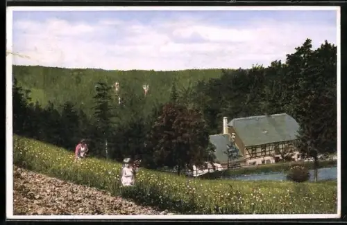 AK Ansprung i. Erzgeb., Gasthaus und Hüttstadtmühle