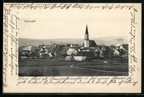AK Kemnath / Oberpf., Stadtansicht mit Kirche