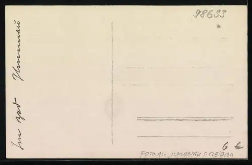 Foto-AK Ilmenau, Freibad mit Sprungturm