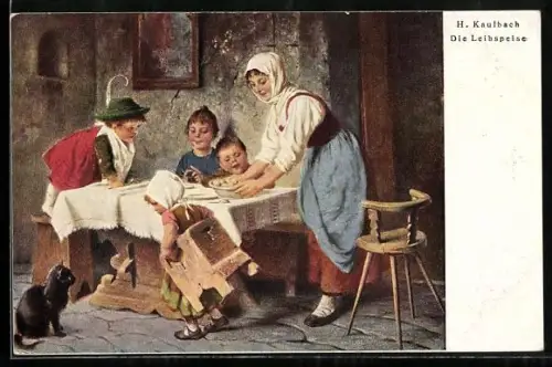 Künstler-AK Hermann Kaulbach: Die Leibspeise