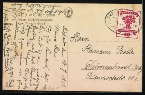 Künstler-AK Marte Graf: Vielliebchen, Frau beim Sticken