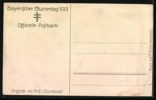 Künstler-AK Ludwig von Zumbusch: Blumentag 1913, Bub mit Blume