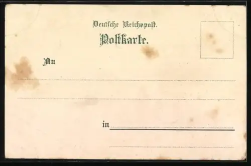 Lithographie Storch bringt Futter für die Nestlinge