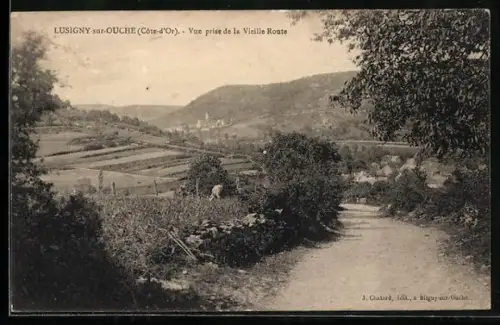 AK Lusigny-sur-Ouche, Vue prise de la Vieille Route