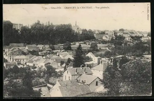 AK Grancey-le-Chateau, Vue Generale, Kathedrale