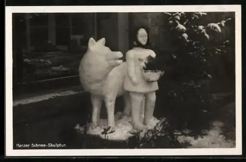 AK Harzer Eisplastik Rotkäppchen und der Wolf