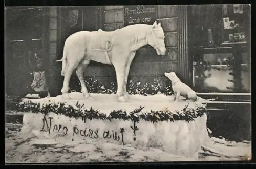 AK Clausthal-Zellerfeld, Schneebauten beim XII. Winterfest des Oberharzer Ski-Clubs