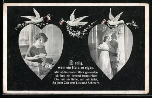 AK Soldatenliebe, O selig wem ein Herz zu eigen