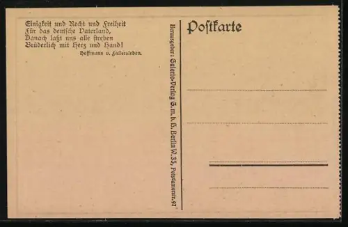 AK Der gewerbliche Aufschwung Deutschlands ist unaufhaltsam, Statistische Daten, Schmied und Bauarbeiter, Propaganda 1