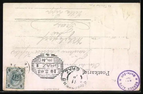 AK Mariazell, Schublachs Gasthaus auf der Bürgeralpe