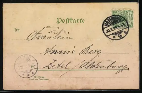 AK Gute Nacht, Frauenköpfe in Blüten