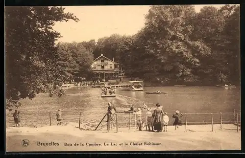 AK Bruxelles, Bois de la Cambre, Le lac et le Chalet Robinson