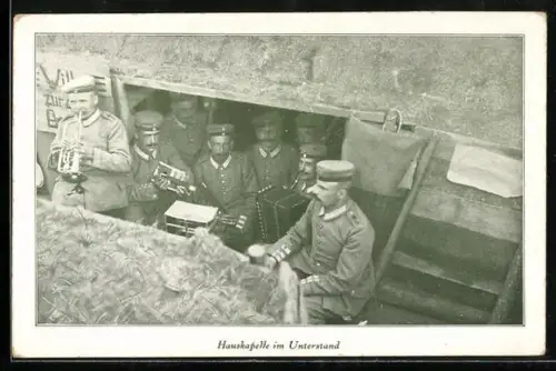 AK Hauskapelle im Unterstand, Schützengraben