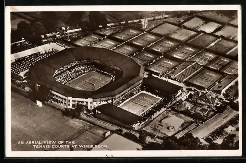 AK Wimbledon, Aerial View of the Tennis Courts, Tennisplätze aus der Vogelschau