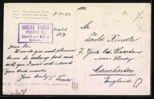 Künstler-AK Prag / Praha, Most Svatopluka-Cecha