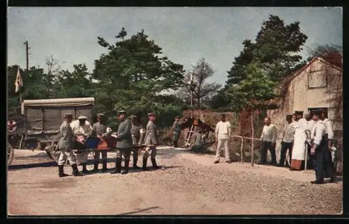 AK Feldlazarett in der Champagne, Rotes Kreuz