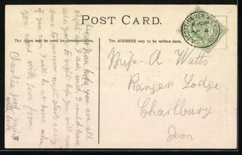 AK Vergissmeinnichtherz und Stiefmütterchen