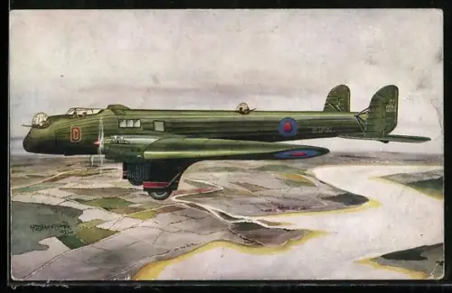 AK Fairey Hendon, Long Range Night Bomber, Flugzeug über den Wolken