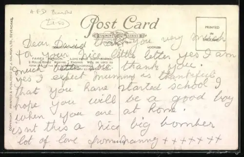 AK Fairey Hendon, Long Range Night Bomber, Flugzeug über den Wolken