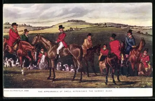 AK Männer in roten Jacken auf der Jagd