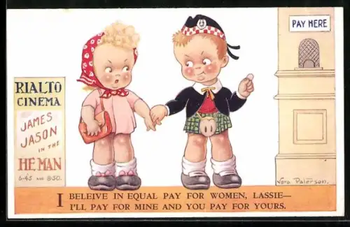 Künstler-AK Vera Paterson: I Beleive in Equal Pay For Women