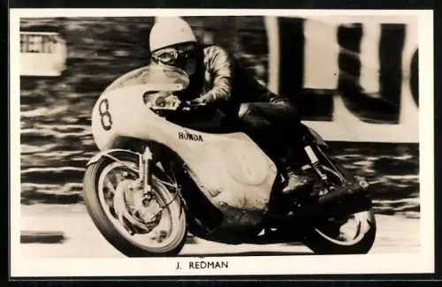 AK Rennfahrer J. Redman auf Honda Motorrad