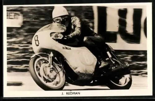 AK Rennfahrer J. Redman auf Honda Motorrad