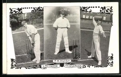 AK Cricketspieler J. Seymour, F. H. Huish und Fairservice