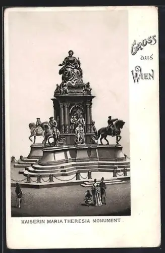 Lithographie Wien, Kaiserin Maria Theresia Monument