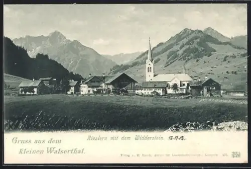 AK Riezlern, Ortsansicht mit dem Widderstein