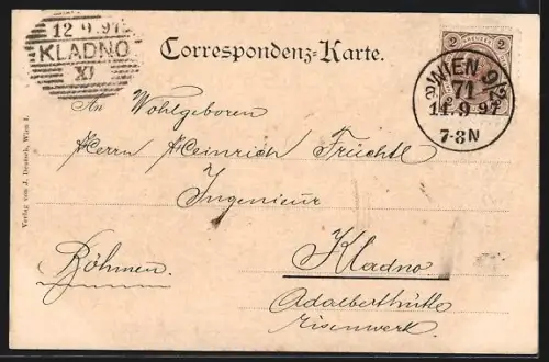 AK Wien, Schottenring mit Strassenbahn