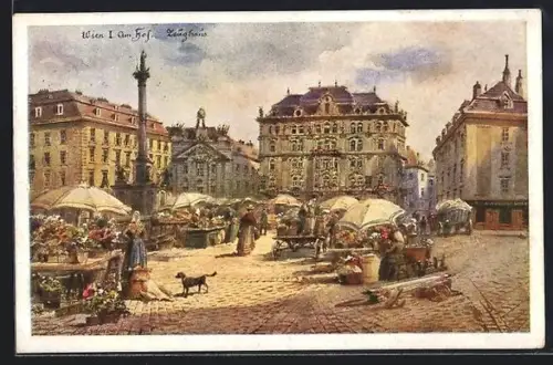 Künstler-AK Wien, Am Hof, Markttag