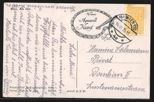 Künstler-AK Wien, Am Hof, Markttag