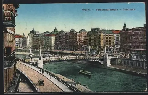 AK Wien, Ferdinandbrücke, Stadtseite